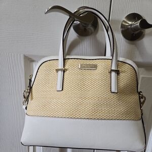 Kate Spade straw and leather handbag